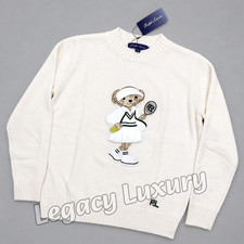 POLO PALPH LAUREN Tennis Polo Bear Cotton Crewneck Sweater Women s - M, NWT