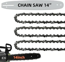 14 Inch Chainsaw Guide Bar and Chain 52 Drive Links, 3/8" LP Pitch, 050" Gauge,