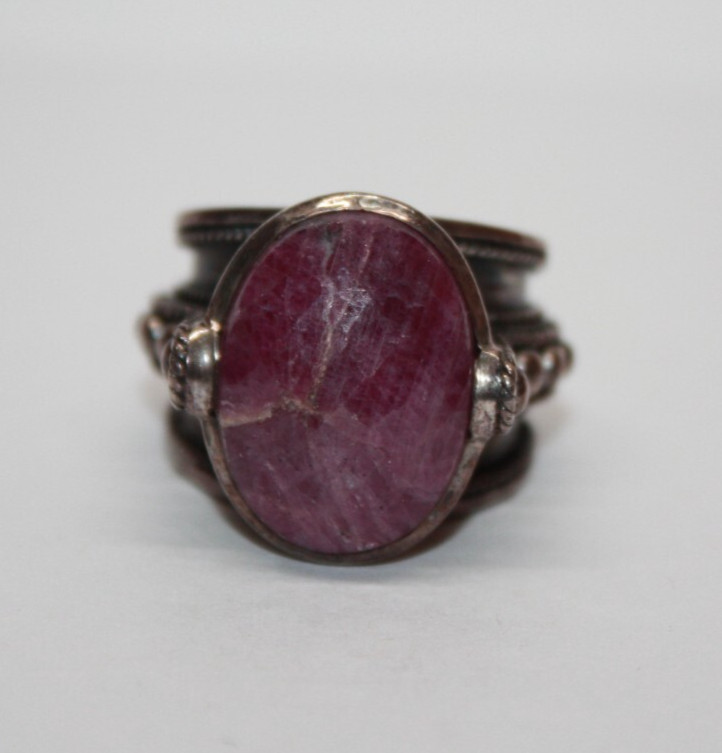 Designer Sterling Silver Untreated Ruby Modernist… - image 2
