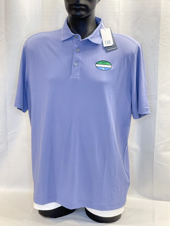 Cutter & Buck Men’s Golf Shirt Polo Chest Logo DryTec Large Light Blue MSRP $70 - Image 2 of 4