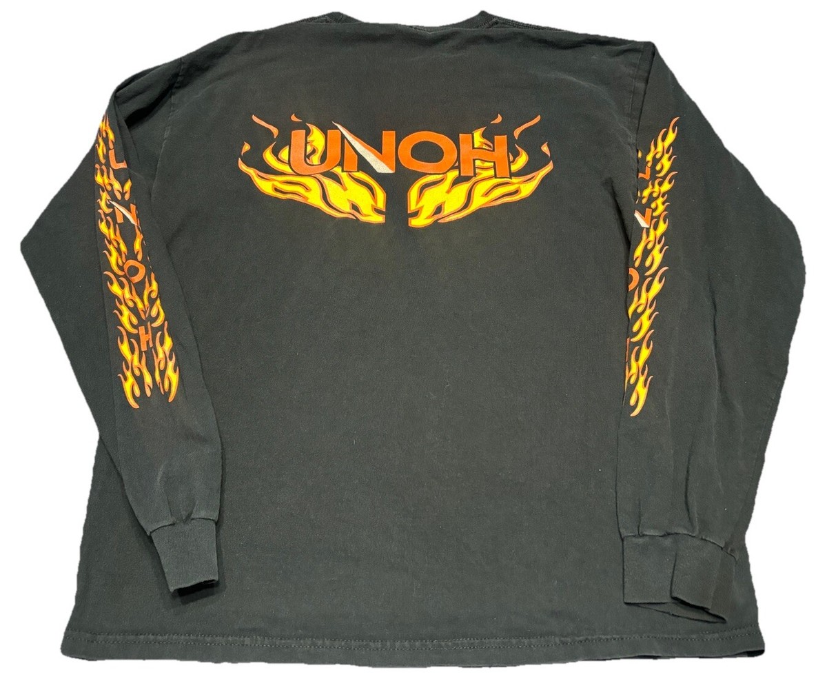 【oan】Fuego Flame Long Sleeve T-shirt Vintage Flame Shirt Men's Large Black Long Sleeve Motorcycle
