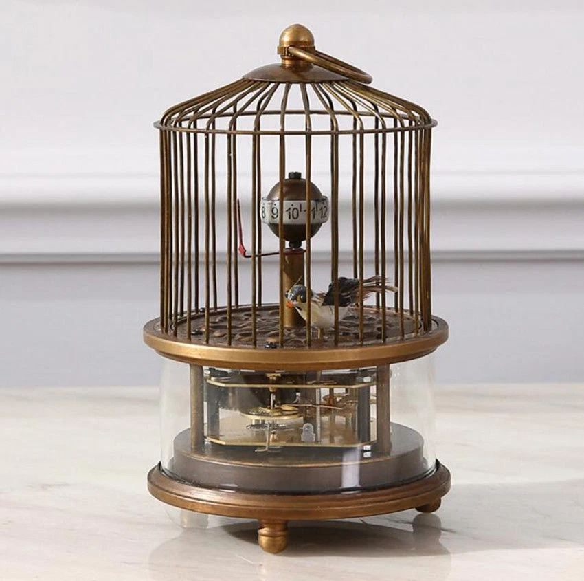 Rare Brass Birdcage Mechanical Table Clock - Image 2 of 4