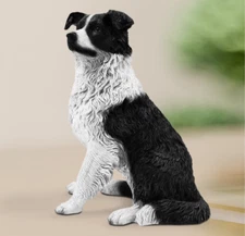 5" China collect resin Border collie  model portrait