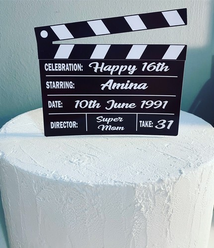 Handmade Personalised Movie Slate Cake Topper - Picture 2 of 2