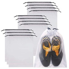 12 Pack Portable Shoe Bags for Travel Large Shoes Pouch Storage Organizer Clear