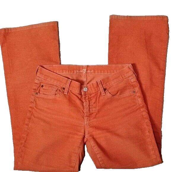 Seven 7 Orange Corduroy Wide Leg Boot Cut Pants - Women's Size 30