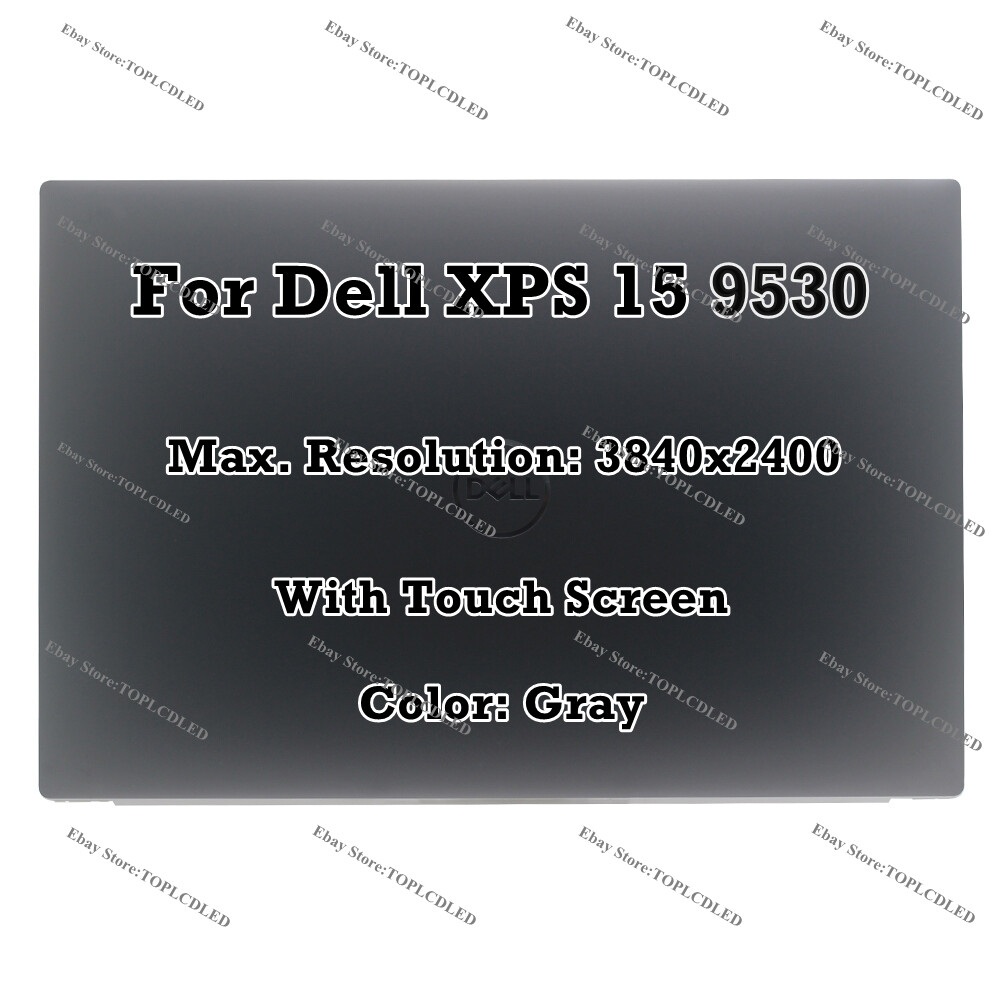 Gray 15.6"" Dell XPS 15 9530 UHD 3840x2400 LCD LED Touch Screen Assembly Display