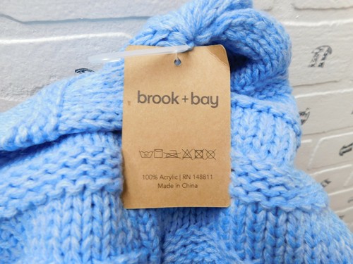 Brook + Bay Slouchy Cable Knit Cuff Beanie Light Blue - Picture 6 of 6