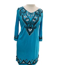 Womens Mini summer A-line party cocktail Ladies Blue short dress plus size 10-22