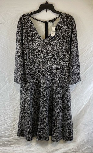 Robe Lane Bryant Taille 14/16 Bleu Aqua Imprimé Floral - Coupe Fit & Flare, Taille élastique - Occasion Très Bon état