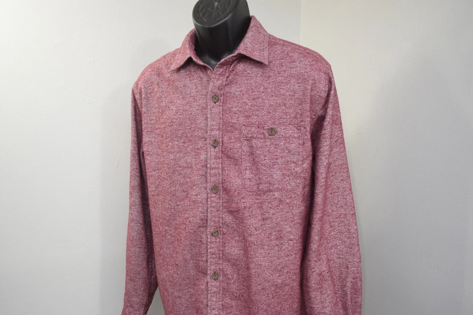 Territory Ahead Flannel Button Up Red Linen Blend Long Sleeve Mens Size Large - Image 2 of 4