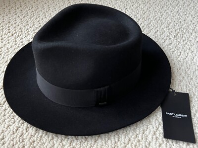 YSL Fedora hat ? in rabbit felt. Fedora rabbit hat Saint Laurent Black size 56 cm in Rabbit  main image 4