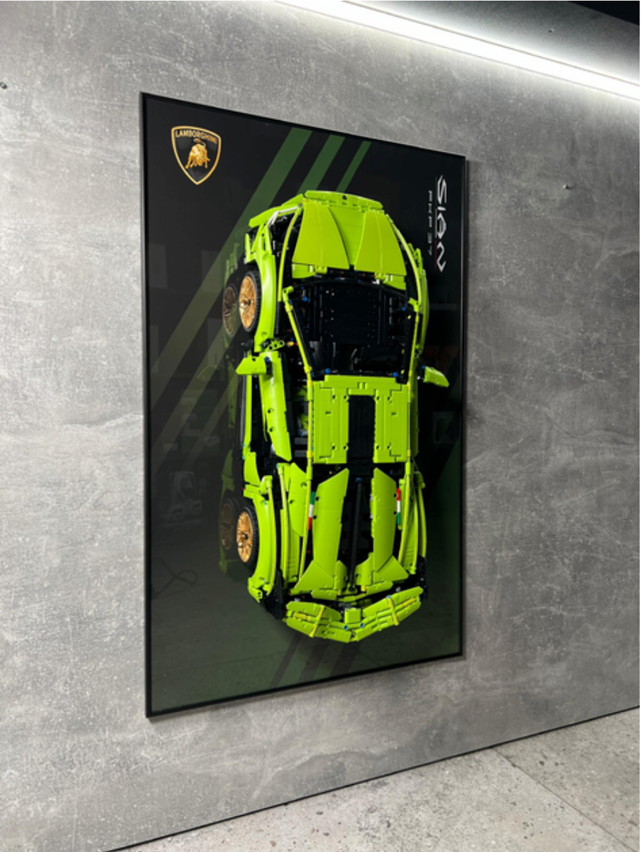 LEGO Art Wall Holder Frame 80x50 cm. for LEGO Lamborghini Sian FKP