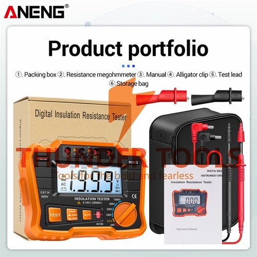 Thunder Tools ANENG MH10 Digital Insulation Resistance Tester 0.1MΩ-2000MΩ - Bild 14 von 23