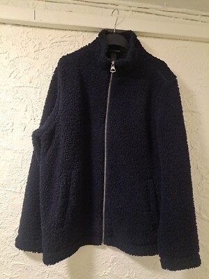 Men's H&M Blue FAUX Sherpa Zip Up Jacket REGULAR FIT Size XS, M, L NEW TAGS