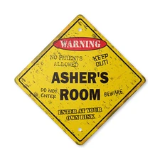Ashers Room Plastic Sign Vintage Crossing Xing kids bedroom door children's name