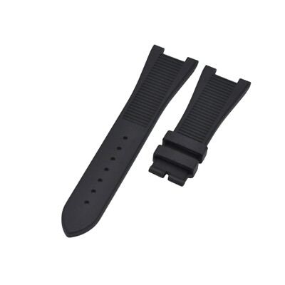 24x12.5mm Black Rubber Watch Strap For Patek Philippe Nautilus