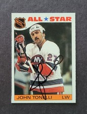 John Tonelli signed New York Islanders 1985 Topps All-Star Hockey Sticker