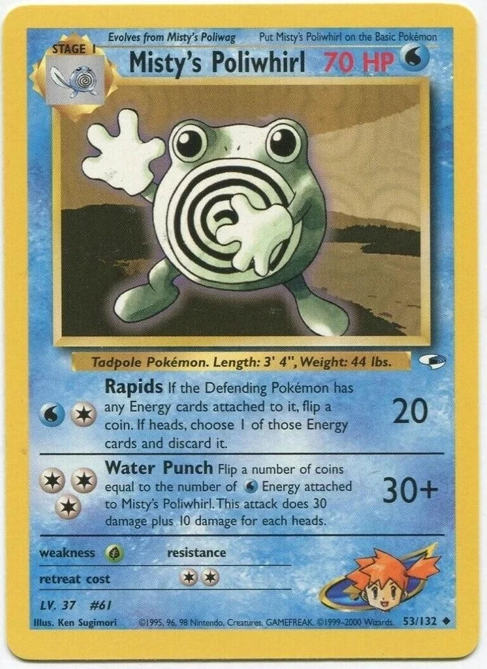 Misty's Poliwhirl - 53/132 - Gym Heroes - Pokemon