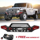 Steel Full Width Front Bumper W/Winch Plate Lamp For 2020-2022 Jeep Gladiator Jt