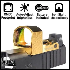 OPEN REFLEX RED DOT SIGHT FOR RMR SRO 407K 507K DELAT POINT PRO ROMEO ZERO GOLD