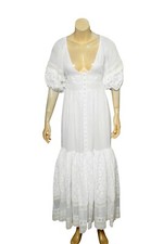 LoveShackFancy Dress XS 2 Women Party Eyelet Embroidered Flared Maxi NEW 35040