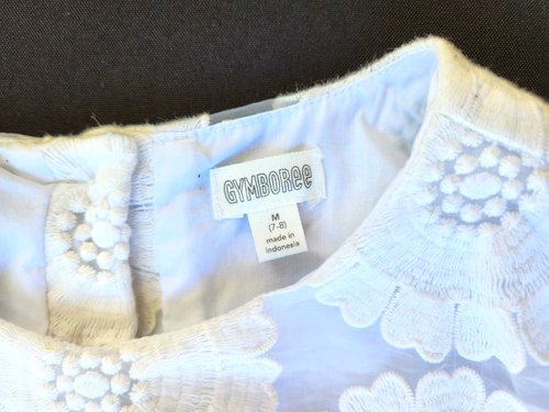 Gymboree Girls Sleeveless White Embroidered Floral Dress New Sz 7-8 - Picture 2 of 9
