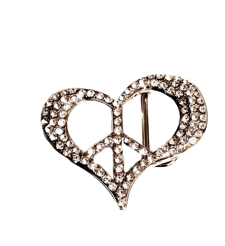 Hebillas de Cinturón Corazón Chapado en Plata para Mujer