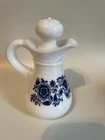Vintage Avon Skin So Soft Empty Pitcher Bath Oil Milk Glass Bottle Floral