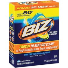 Biz Laundry Detergent Powder, Stain and Odor Eliminator for Tough Stains Like Gr