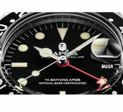APE BAPEX CLASSIC TYPE 2 GMT 腕時計 A Bathing Ape BAPEX CLASSIC TYPE 2 Black Silver GMT Stainless