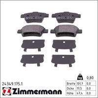 Zimmermann 24349.175.1 Bremsbelagsatz FüR Fiat Abarth Opel Grande Punto EVO 199