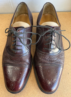Moreschi Abano Cap Toe Lace Up Brogue Oxfords Peccary & Calfskin Men\'s 9.5M Moreschi Red Dress Shoes for Men for sale | eBay main image 4