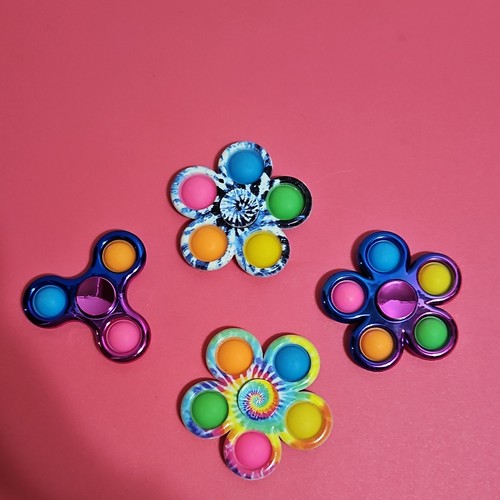 Multicolor Pop It Fidget Hand Spinner Toy Lot Set - Multicolor Spinners