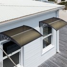 Aplus 2Pcs 39X29" Window Awning Door Canopy Cover UV30+ Rain Patio Outdoor Brown — photo 9