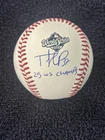TEOSCAR HERNANDEZ SIGNED 25 WS CHAMPS OML WORLD SERIES BASEBALL FANATICS DODGERS