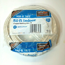 50 ft. 14/2 White Solid CerroMax SLiPWire Copper NM-B Wire New sealed
