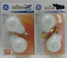 4 GE 40W A15 Candelabra Base Ceiling Fan Bulbs Soft White