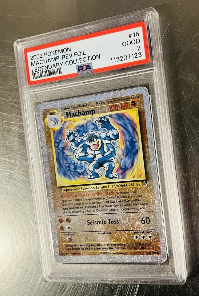 2002 Pokemon Machamp Legendary Collection Reverse Holo 15/110 PSA 2 - Image 3 of 4