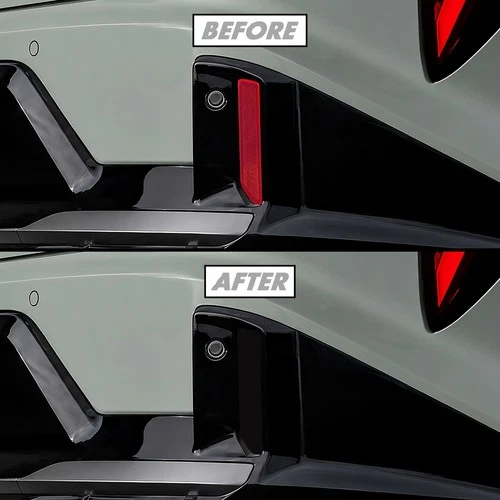 FOR 2025-2026 Kia K4 GT-Line Rear Reflector SMOKE Precut Vinyl Tint Overlays