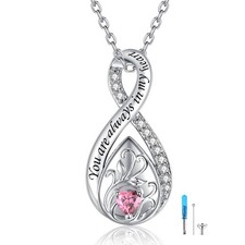 Infinity Urn Necklace for Ashes  925 Sterling Silver Cremation Jewelry for