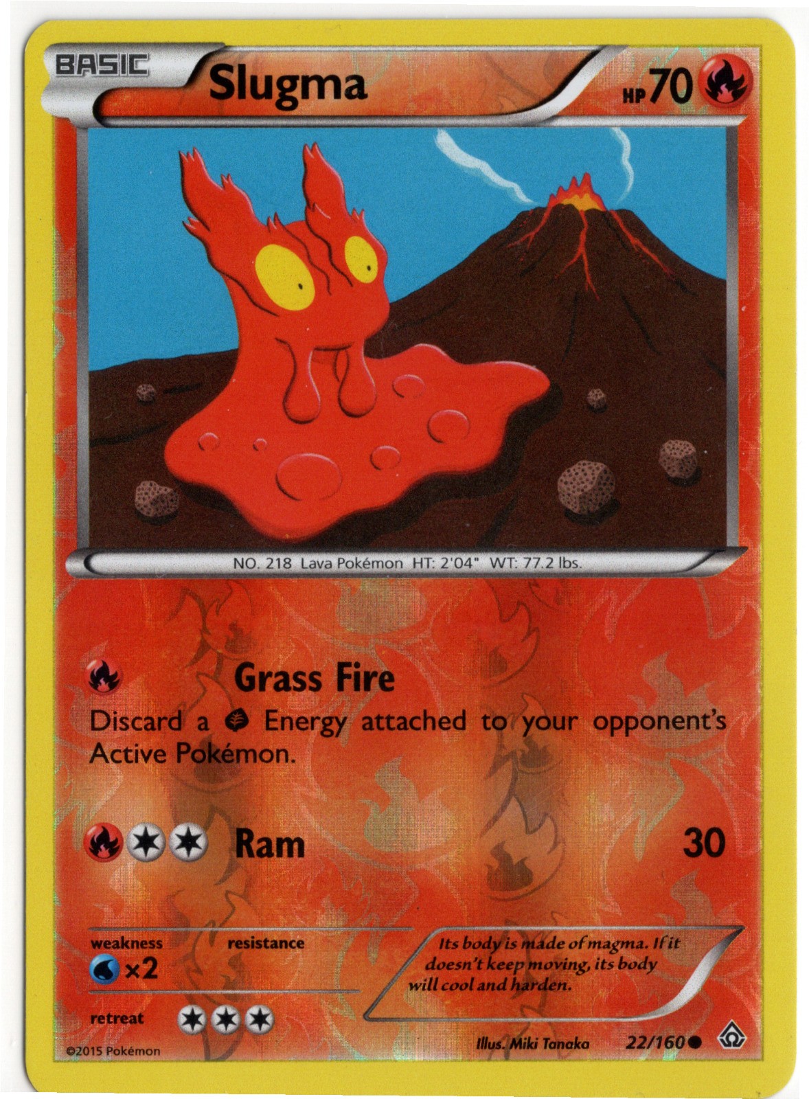 Slugma Reverse Holo XY - Primal Clash 22/160 - LP Condition