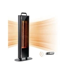 East Oak 1500W Portable Patio Heater 3 Levels, Electric, Black