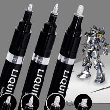 3PK Liquid Chrome Paint Markers, Metallic Mirror Chrome Pens