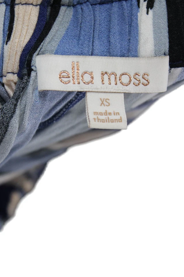 Ella Moss Womens Striped Elastic Waist Slip-on Shorts Blue Size XS - Image 4 of 4