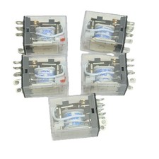 LOT OF 5 JQX-13F LY2 AC ELECTROMAGNETIC RELAY 24V COIL 8-PIN DPDT RED LED
