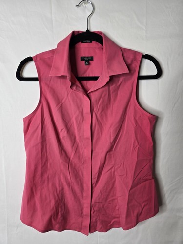 Talbots Tank Top Women’s Pink Sleeveless Button Up Blouse Shirt Size 4P