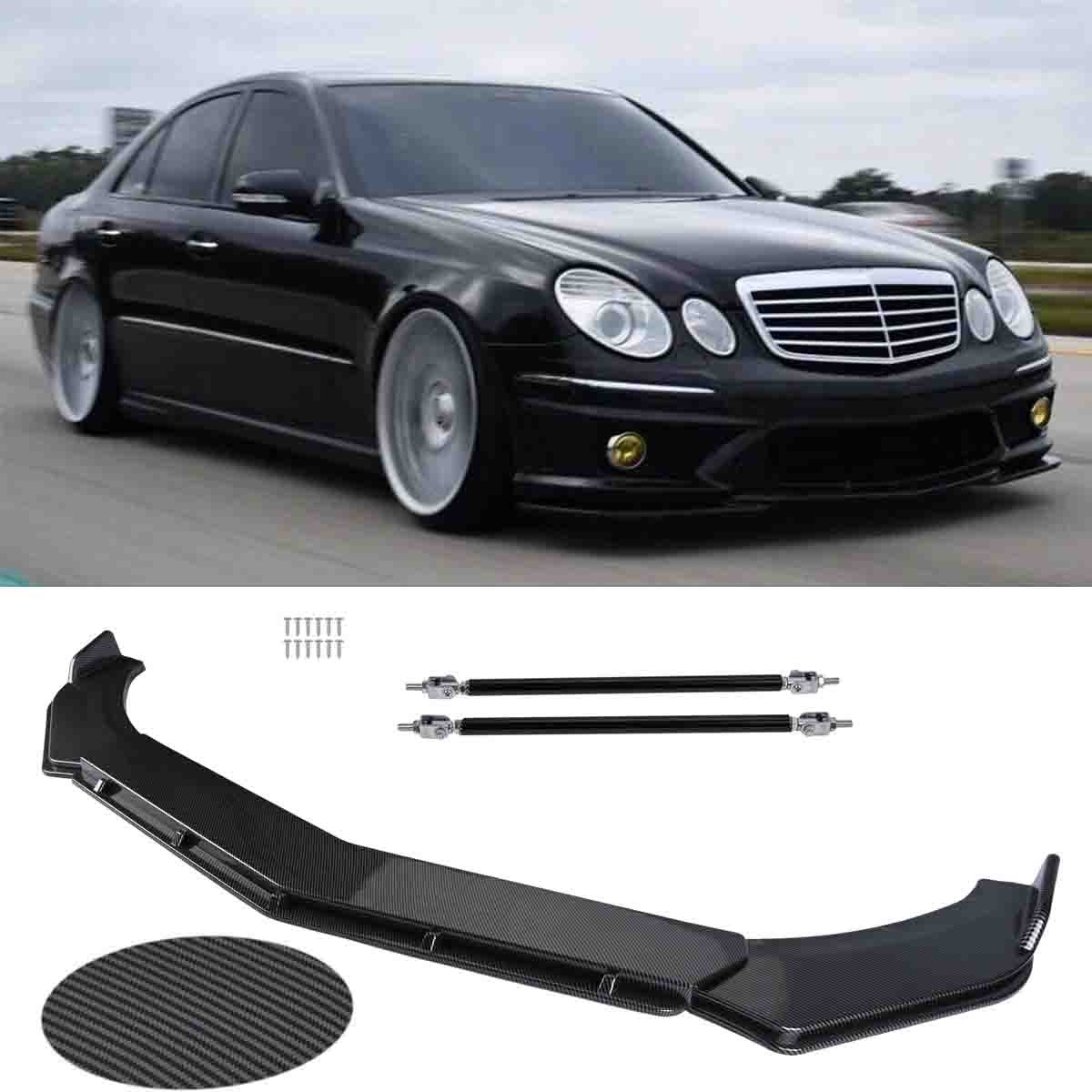 For Benz W211 E350 E500 E55 Carbon Fiber Front Bumper Lip Spoiler