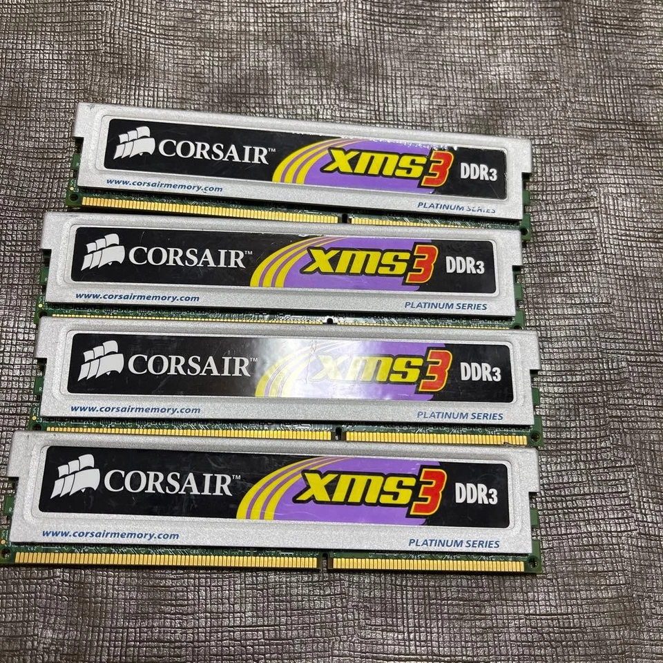 CORSAIR DDR3 6GB (3GBx2) Memory Modules 4-Pack Used PC RAM Used/Tested - Image 3 of 3