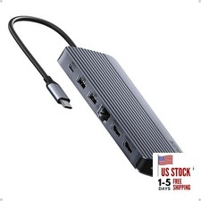 Laptop Docking Station 3 Monitors, Triple Display USB C 14 in 1 USB C Hub